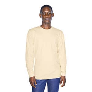 American Apparel Men's Fine Jersey Crewneck Long Sleeve T-Shirt, Crme, X-Large for $16 American Apparel Men's Fine Jersey Crewneck Long Sleeve T-Shirt, Crme, X-Large for $16