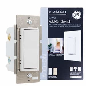 GE Enbrighten Add-On Switch for GE Z-Wave/GE Zigbee Smart Lighting Controls, Works with Alexa, for $17 GE Enbrighten Add-On Switch for GE Z-Wave/GE Zigbee Smart Lighting Controls, Works with Alexa, for $17