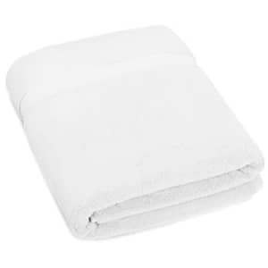Amazon Brand Pinzon Heavyweight Luxury Cotton Large Towel Bath Sheet - 70 x 40 Inch, White for $22