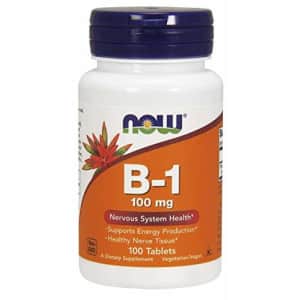 NOW Foods Vitamin B-1 (Thiamine) 100mg, 100 Tablets (Pack of 2) for $14