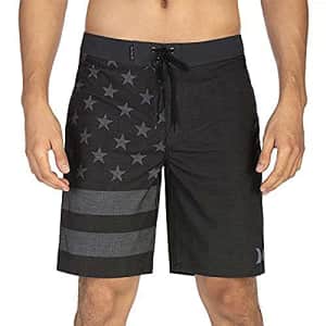 Hurley Men's Phantom Patriot Cheers 20" Board Shorts, Black A, 36" for $25