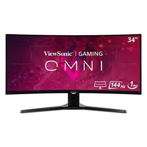 ViewSonic OMNI VX3418-2KPC 34 Inch Ultrawide Curved 1440p 1ms 144Hz Gaming Monitor with Adaptive for $300