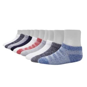 Hanes Baby Toddler Low Cut, ComfortSoft Socks for Boys, Non-Skid Bottoms, 10-Pairs, for $8