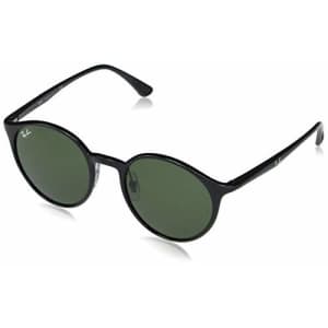 Ray-Ban RB4336 Polarized Round Sunglasses, Black/Green, 50 mm for $174