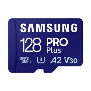 Samsung PRO Plus microSD Memory Card (MB-MD128SA/EU), 128 GB, UHS-I U3, Full HD & 4K UHD, 180 MB/s for $25