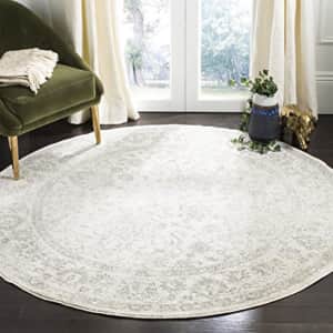 SAFAVIEH Adirondack Collection Area Rug - 3' Round, Ivory & Silver, Oriental Distressed Design, for $14