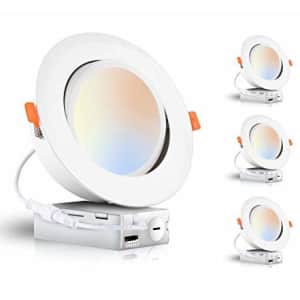 6" 15W LED Gimbal Recessed Light 4-Pack for $61