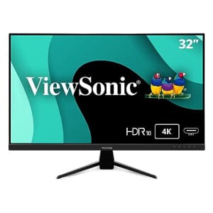ViewSonic VX3267U-4K 4K UHD 32 Inch IPS Monitor with 65W USB C, HDR10 Content Support, Ultra-Thin for $340