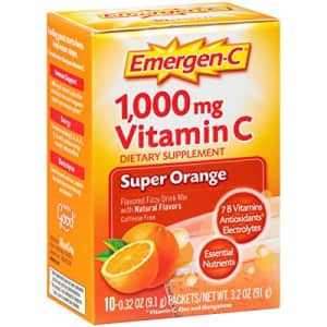 Emergen-C Dietary Supplement with 1000mg Vitamin C (Super Orange Flavor, 0.32 Ounce (Pack of 30) for $25