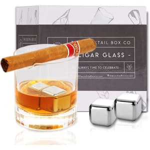 The Cocktail Box Co Cigar Whiskey Glass with Cigar Holder for $19 The Cocktail Box Co Cigar Whiskey Glass with Cigar Holder for $19