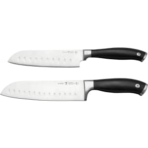 Zwilling Henckels Forged Elite Razor-Sharp 2-Piece Santoku Knife Set for $35