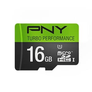 PNY Turbo Performance 16GB High Speed MicroSDHC Class 10 UHS-I, U1 up to 90MB/sec Flash Card for $11