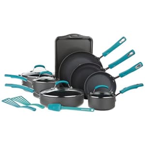 Rachael Ray Classic Brights 15-Piece Hard-Anodized Nonstick Cookware Set for $150