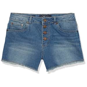 Lucky Brand Girls' 5-Pocket Cuffed Stretch Denim Shorts, Ada High Waist, 12 for $37