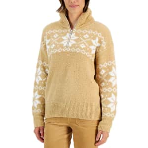 Style & Co. Women's Fairisle Quarter-Zip Sweater for $11