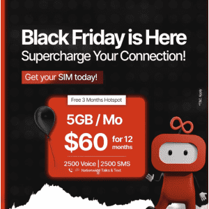 Inifimobile Black Friday Deal: 5GB monthly for only $60/year!