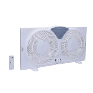 Amazon Basics Digital Window Fan with Twin 9 Inch Reversible Airflow Blades and Remote Control, for $42