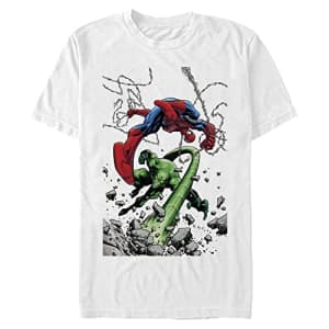 Marvel Big & Tall Classic Spider-Man Action DEC18 Men's Tops Short Sleeve Tee Shirt, White, 3X-Large for $10