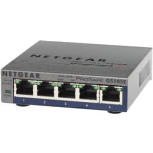 Netgear Prosafe Plus Gs105E 5-Port Gigabit Ethernet Switch - Switch - Unmanaged - 5 X 10/100/1000 - for $59