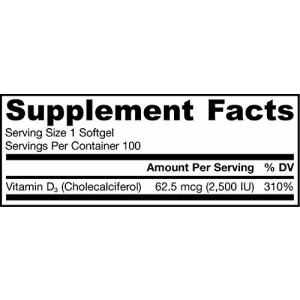 Jarrow Formulas Vitamin D3, Supports: Calcium and Bone Metabolism, 2500 IU, 100 Softgels for $12 Jarrow Formulas Vitamin D3, Supports: Calcium and Bone Metabolism, 2500 IU, 100 Softgels for $12