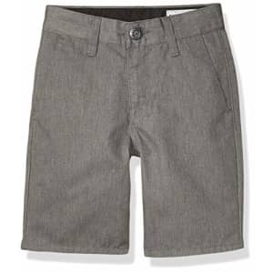 Volcom Boys Frickin Chino Shorts, Charcoal Heather, 25 (10) for $28