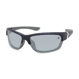 Timberland Men's Rectangular Sunglasses, Matte Blue/Smoke Polarized, 69mm for $23