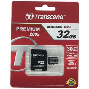 Transcend Motorola Moto E 2ND Generation Cell Phone Memory Card 32GB microSDHC Memory Card with SD Adapter for $12