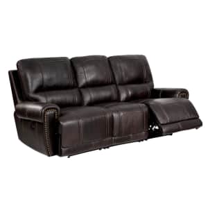 HomeFare Top-Grain Leather Power Reclining Sofa w/ USB for $1,230 HomeFare Top-Grain Leather Power Reclining Sofa w/ USB for $1,230
