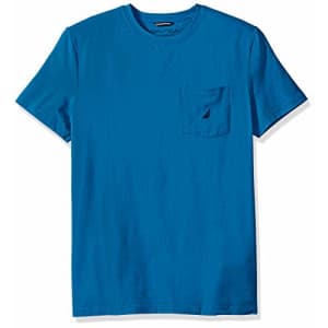 Nautica Men's Short Sleeve Stretch Pocket Crew Neck T-Shirt, Capri Blue, Small for $15