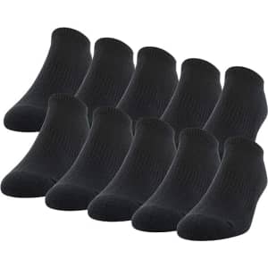Gildan Men's Active Cotton No Show Socks 10-Pack for $14