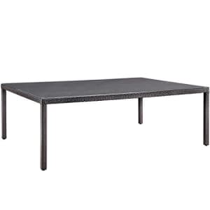 Modway Convene Wicker Rattan Outdoor Patio 90" Rectangular Dining Table in Espresso for $809