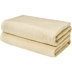 Amazon Basics Quick-Dry, Luxurious, Soft, 100% Cotton Towels, Linen - Set of 2 Bath Sheets for $23