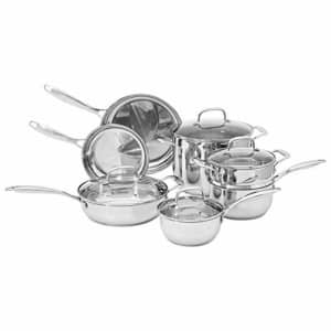 Amazon Basics CW1904222 Cookware Set, 11-Piece, Silver for $156
