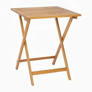 Flash Furniture Martindale Solid Acacia Wood Folding Patio Table - Natural Finish Slatted Top and X for $96