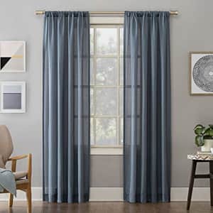 No. 918 Amalfi Linen Blend Textured Sheer Rod Pocket Curtain Panel, 54" x 84", Denim for $17 No. 918 Amalfi Linen Blend Textured Sheer Rod Pocket Curtain Panel, 54" x 84", Denim for $17