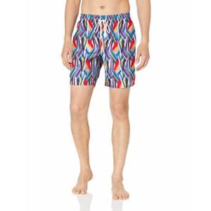 2(X)IST Men's Quick Dry Printed Board Short with Pockets Swimwear, Woven Stripe-Orange- 84308, Large for $20 2(X)IST Men's Quick Dry Printed Board Short with Pockets Swimwear, Woven Stripe-Orange- 84308, Large for $20