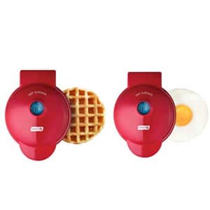 Dash DMSW002RD Mini Maker Grill, Griddle + Waffle Iron, 2 pack, Red for $25