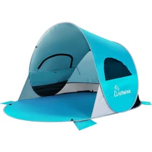 WolfWise UPF 50+ Easy Pop Up 3-4 Person Beach Tent for $59
