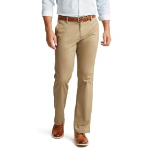 Dockers Men's Straight Fit Signature Lux Cotton Stretch Khaki Pants for $30