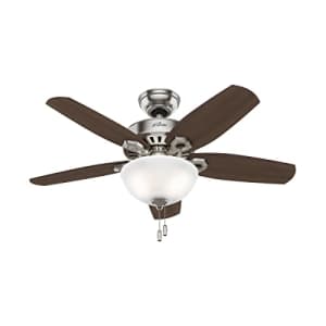 Hunter Fan Company, 52219, 42 inch Builder Brushed Nickel Ceiling Fan with LED Light Kit and Pull for $112 Hunter Fan Company, 52219, 42 inch Builder Brushed Nickel Ceiling Fan with LED Light Kit and Pull for $112