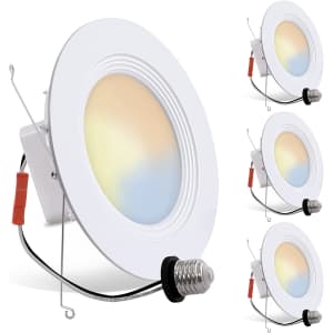 E Energetic Lighting 3CCT 6" LED Recessed Lighting 4-Pack for $50