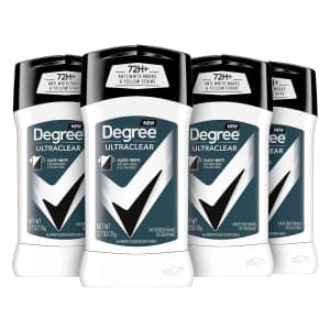 Degree Men UltraClear Antiperspirant Deodorant Black + White 4-Pack for $12 via Sub & Save