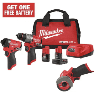 Milwaukee M12 Fuel 12V Hammer Drill & Impact Driver Combo Kit for $269 w/ free Battery Pack