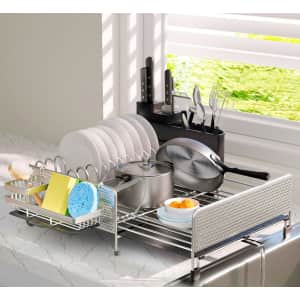 Extendable Stainless Steel Dish Drying Rack for $27