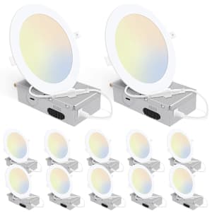 Energetic Lighting 6" 5CCT LED Recessed Ceiling Light 12-Pack for $42