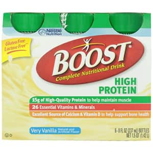 Boost High Protein Complete Nutritional Drink Vanilla Ready To Drink, 8 Fl Oz (Pack of 6) for $36