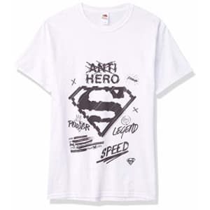DC Comics Men's True Hero T-Shirt, White, Small for $9