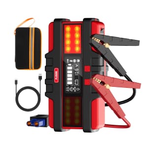 SafeMate 2,500A 12V Portable Battery Jump Starter for $25