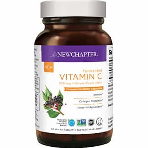 Vitamin C + Elderberry for Immune, New Chapter Fermented Vitamin C, Whole-Food Herbs + Collagen for $27