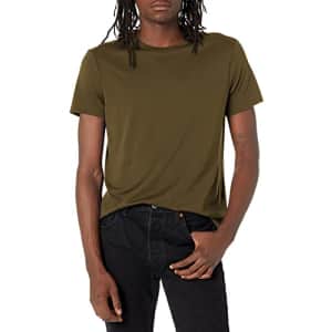 A|X ARMANI EXCHANGE Men's Solid Colored Basic Pima Crew Neck T-Shirt, Military Green, X-Small for $20